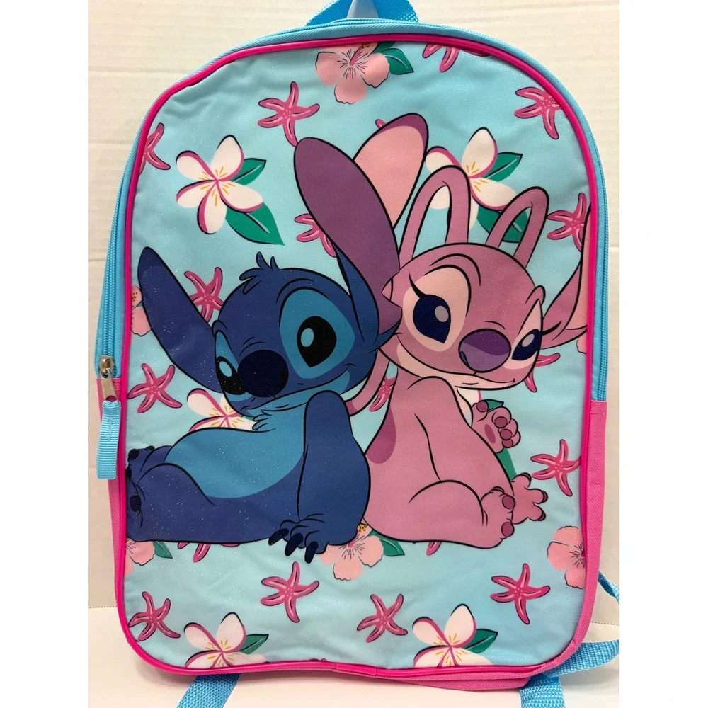 Disney Lilo & Stitch Angel Blue Pink Tropical Backpack Fast Forward 384080 NEW